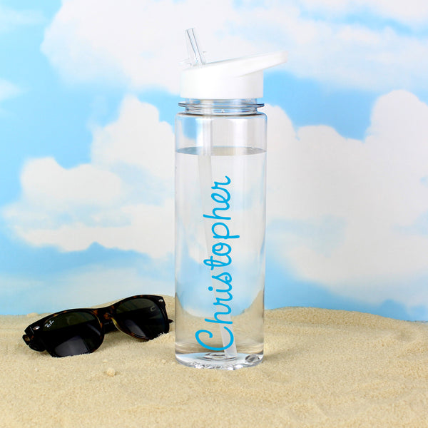 Buy Personalised Blue Name Water Bottle available now at www.giftsfinder.co.uk