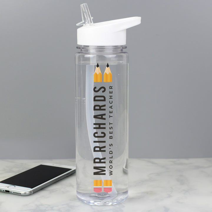 Personalised Teacher Water Bottle in gift category Personalised Teacher Gifts