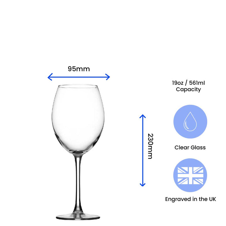 Personalised Engraved Enoteca Wine Glass with Name's Glass Serif Measurements Design, Customise with Any Name Image 6