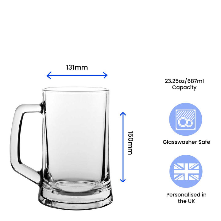 Personalised Engraved Mega Pint Beer Glass, Novelty Tankard, Bold Design - part of the Gifts Finder  collection