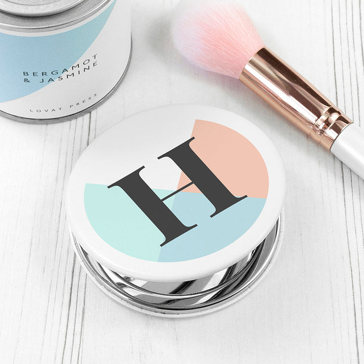 Buy Personalised Geometric Round Compact Mirror - Spring available now at www.giftsfinder.co.uk