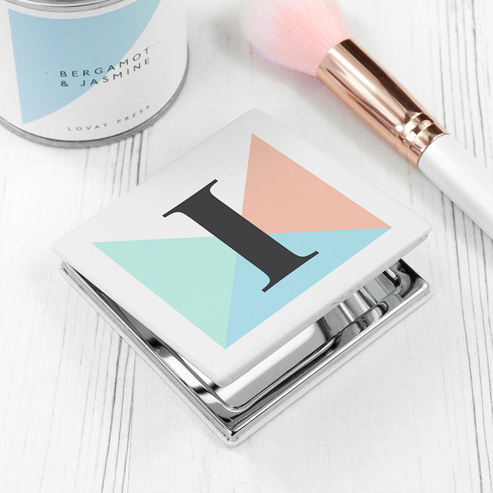 Personalised Geometric Rectangle Compact Mirror - Spring in gift category Personalised Compact Mirrors