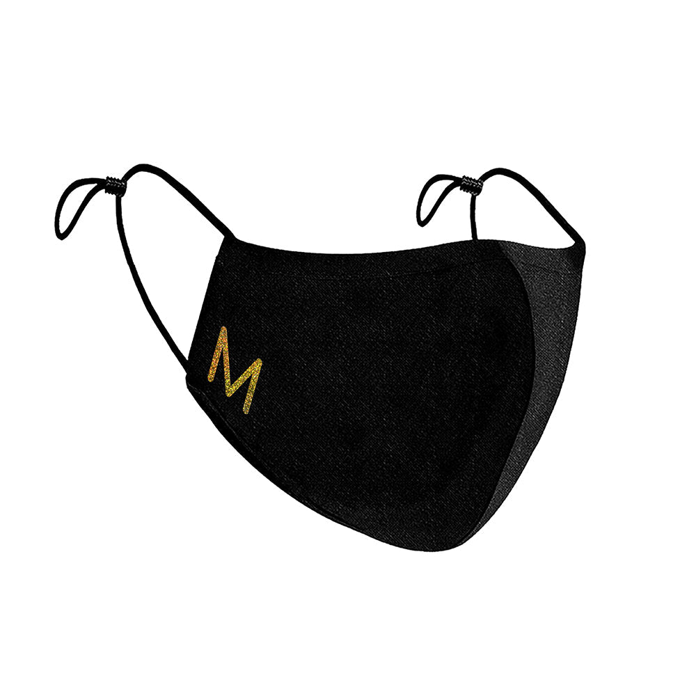 Personalised Face Covering in Black in gift category Personalised Face Masks