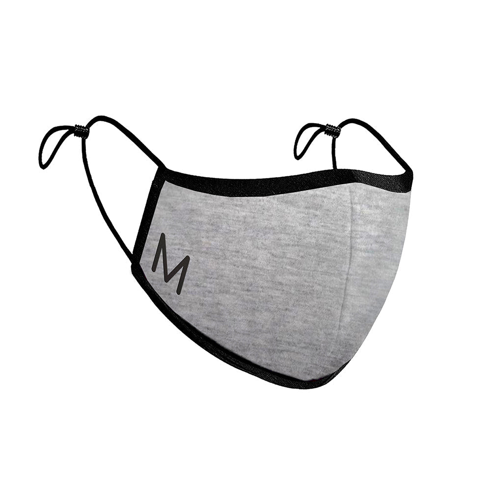 Personalised Face Covering in Grey in gift category Personalised Face Masks