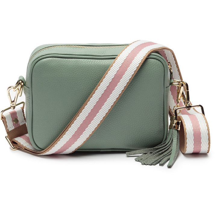 Personalised Elie Beaumont Mint Bag with Biscuit Strap in gift category Personalised Leather Bags