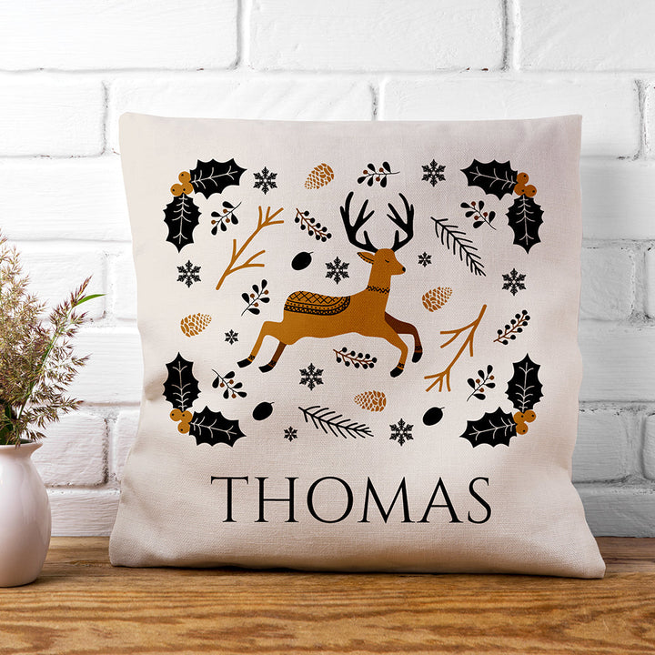 Buy Personalised Nordic Woodland Cushion Cover at www.giftsfinder.co.uk