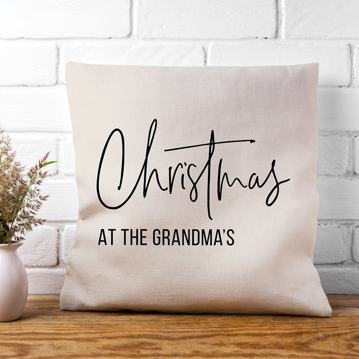 Personalised Christmas at the X Cushion Cover in gift category Personalised Cushion Covers