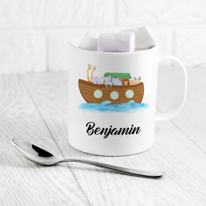 Buy Personalised Noah's Ark Kids Polymer Mug at www.giftsfinder.co.uk