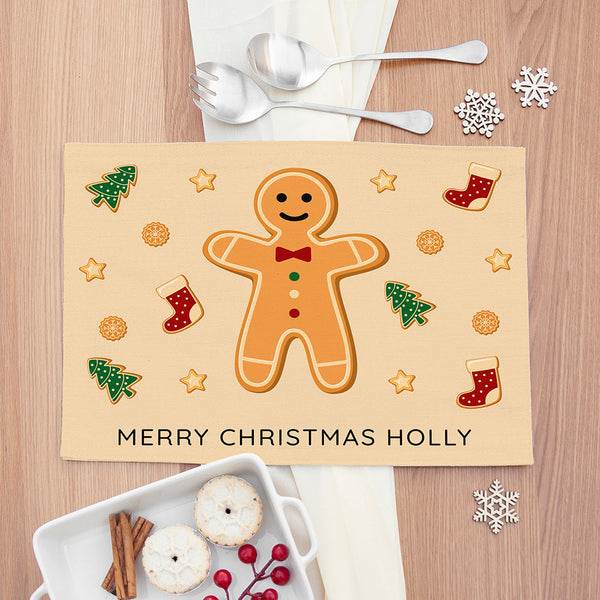 Personalised Christmas Gingerbread Placemat