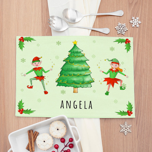Personalised Playful Elves Placemat