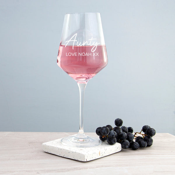 Buy Personalised Family's Love Wine Glass available now at www.giftsfinder.co.uk