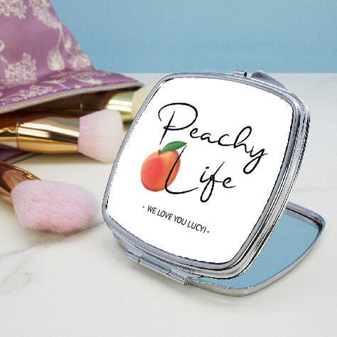 Peachy Life Square Compact Mirror in gift category 