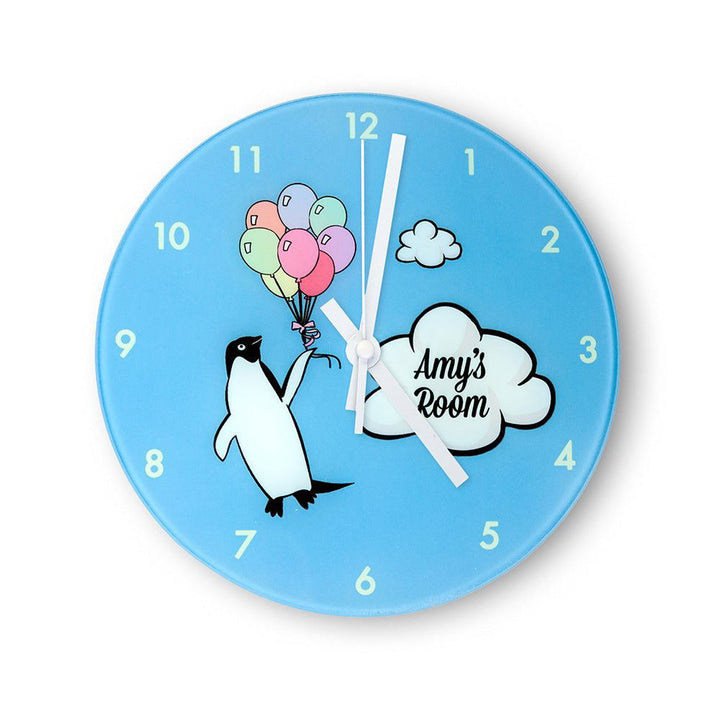 Percy Penguin Personalised Wall Clock in gift category 