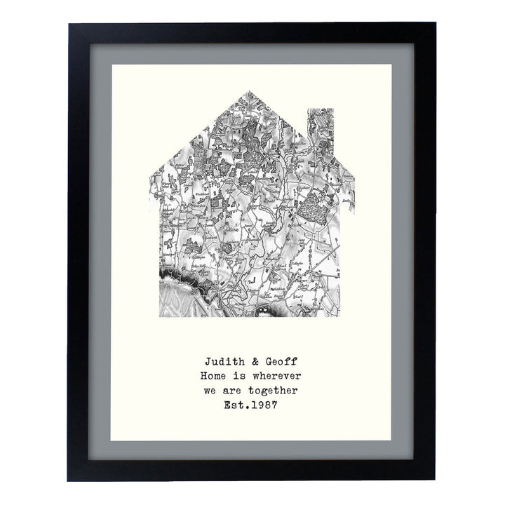 Buy Personalised 1805 - 1874 Old Series Map Home Black Framed Print available now at www.giftsfinder.co.uk