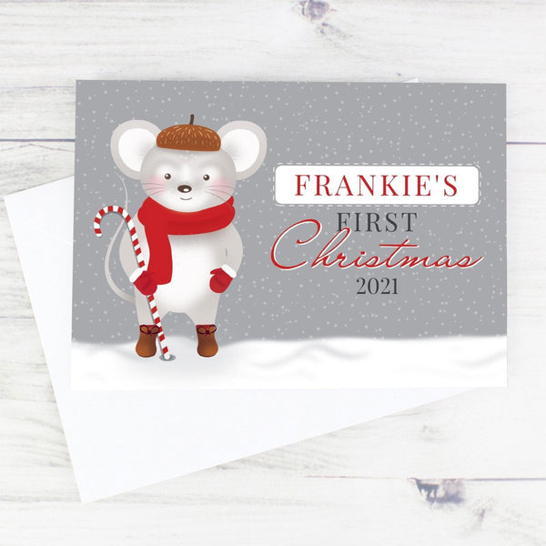 Buy Personalised '1st Christmas' Mouse Card available now at www.giftsfinder.co.uk