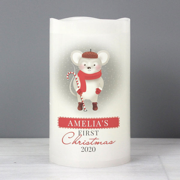 Buy Personalised '1st Christmas' Mouse Nightlight LED Candle available now at www.giftsfinder.co.uk