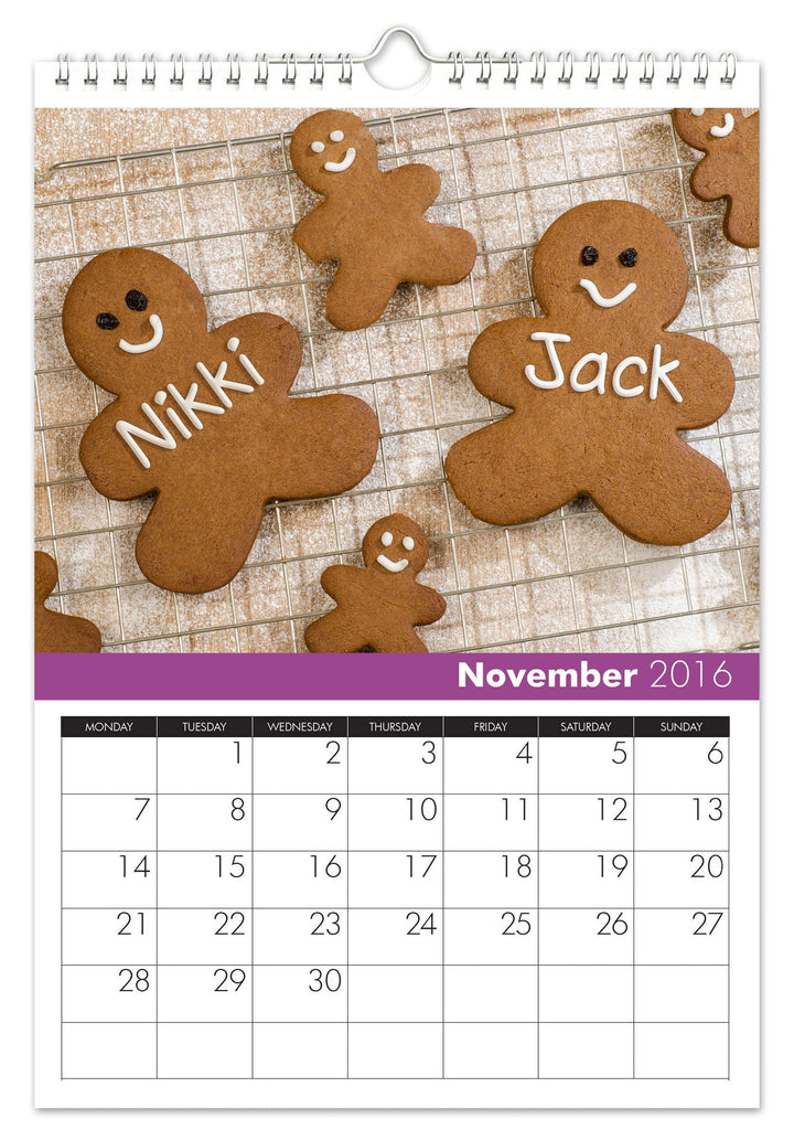 Buy Personalised 2024 Family Calendar available now at www.giftsfinder.co.uk