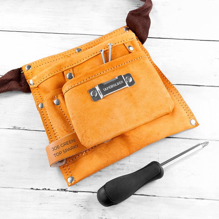 Buy Personalised 6-pocket Leather Tool Belt available now at www.giftsfinder.co.uk