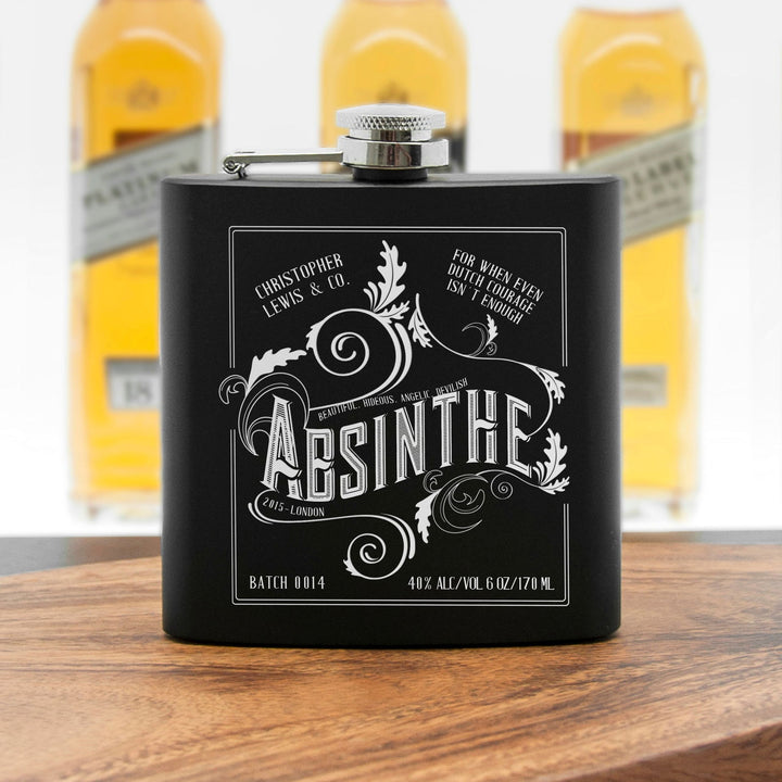 Buy Personalised Absinthe Vintage Hip Flask available now at www.giftsfinder.co.uk