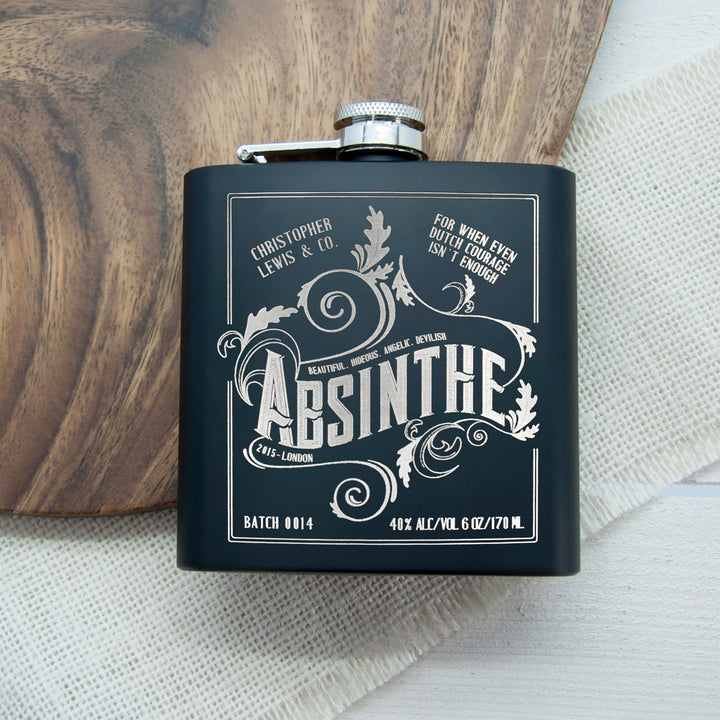 Buy Personalised Absinthe Vintage Hip Flask available now at www.giftsfinder.co.uk