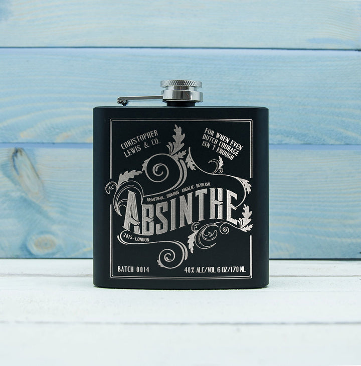 Buy Personalised Absinthe Vintage Hip Flask available now at www.giftsfinder.co.uk