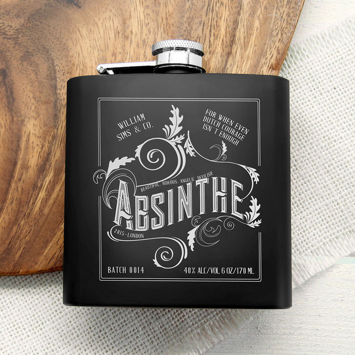 Buy Personalised Absinthe Vintage Hip Flask available now at www.giftsfinder.co.uk