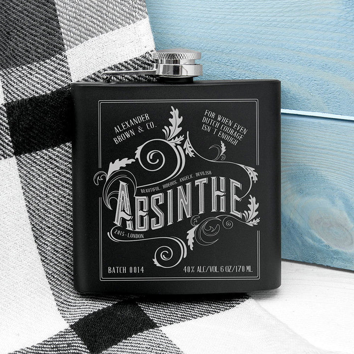 Buy Personalised Absinthe Vintage Hip Flask available now at www.giftsfinder.co.uk