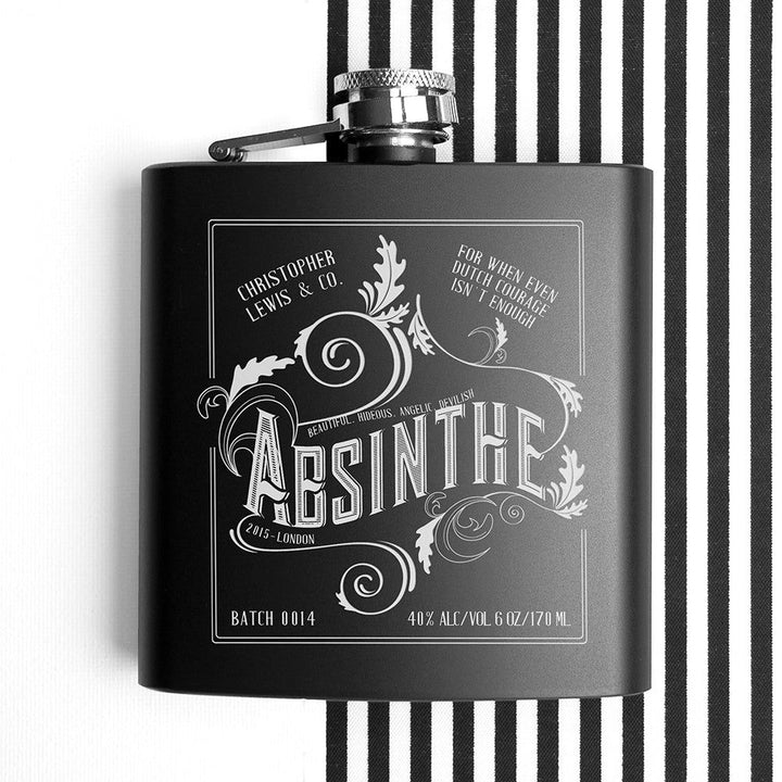 Buy Personalised Absinthe Vintage Hip Flask available now at www.giftsfinder.co.uk