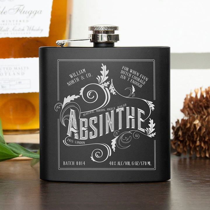 Buy Personalised Absinthe Vintage Hip Flask available now at www.giftsfinder.co.uk