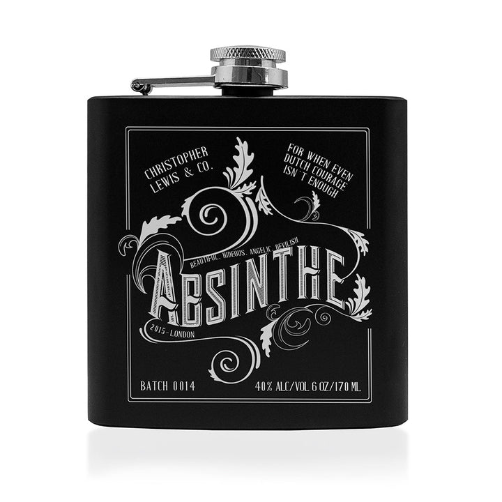 Buy Personalised Absinthe Vintage Hip Flask available now at www.giftsfinder.co.uk