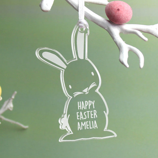 Buy Personalised Acrylic Easter Bunny Decoration available now at www.giftsfinder.co.uk