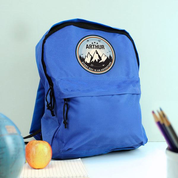 Buy Personalised Adventure Blue Backpack available now at www.giftsfinder.co.uk