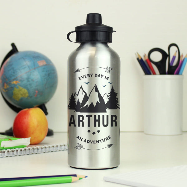 Buy Personalised Adventure Silver Drinks Bottle available now at www.giftsfinder.co.uk