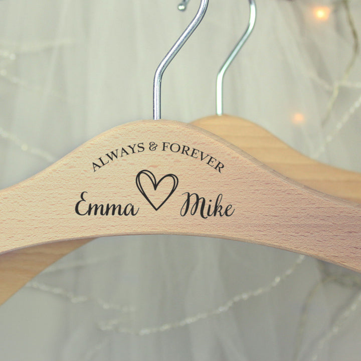 Buy Personalised Always & Forever Wooden Hanger available now at www.giftsfinder.co.uk