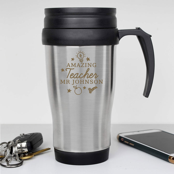 Buy Personalised Amazing Teacher Travel Mug available now at www.giftsfinder.co.uk