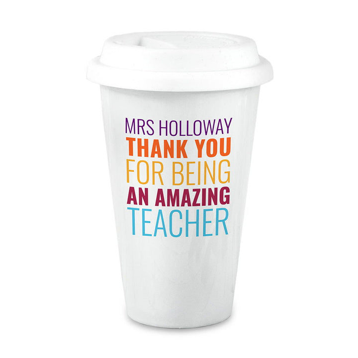 Buy Personalised Amazing Teacher Travel Mug available now at www.giftsfinder.co.uk