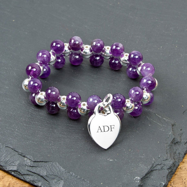 Buy Personalised Amethyst Harmony Bracelet available now at www.giftsfinder.co.uk