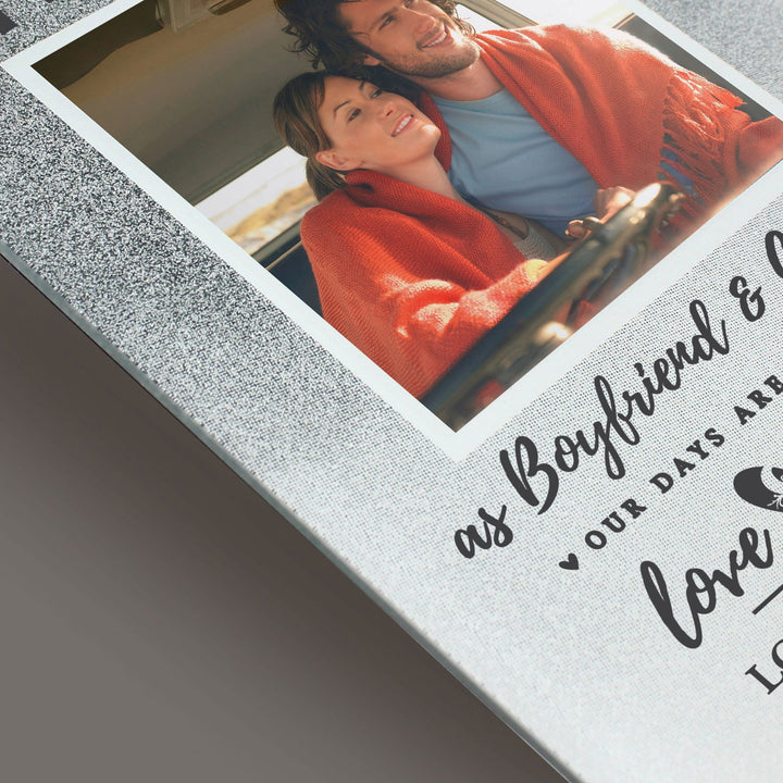 Buy Personalised Anniversary 4x4 Glitter Glass Photo Frame available now at www.giftsfinder.co.uk