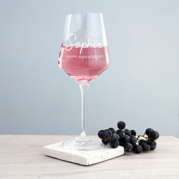 Buy Personalised Anniversary Wine Glass available now at www.giftsfinder.co.uk