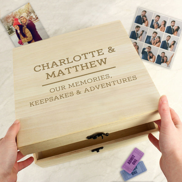 Personalised Any Message Large Wooden Keepsake Box available to buy at www.giftsfinder.co.uk