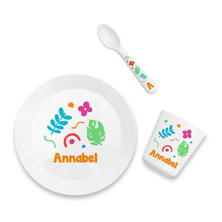 Buy Personalised Baby Dinner Set - Colourful ShapesÂ  available now at www.giftsfinder.co.uk