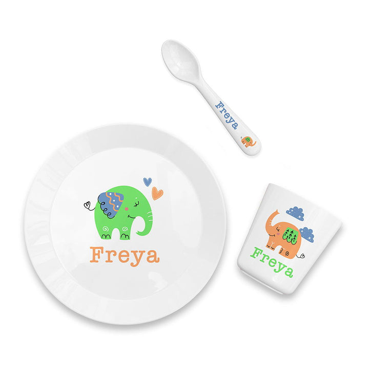 Buy Personalised Baby Dinner Set - ElephantÂ  available now at www.giftsfinder.co.uk