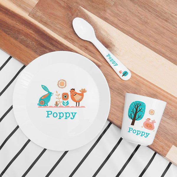 Buy Personalised Baby Dinner Set - Scandi Summer available now at www.giftsfinder.co.uk