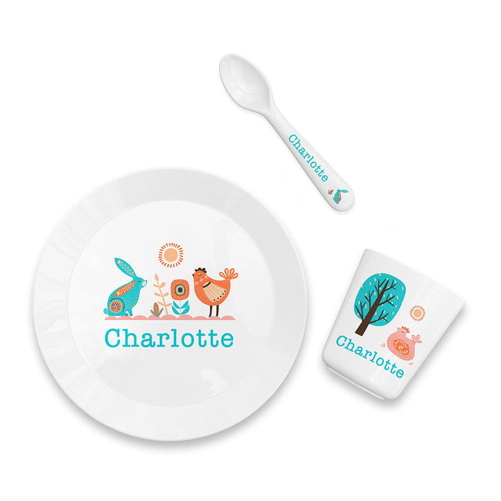 Buy Personalised Baby Dinner Set - Scandi Summer available now at www.giftsfinder.co.uk