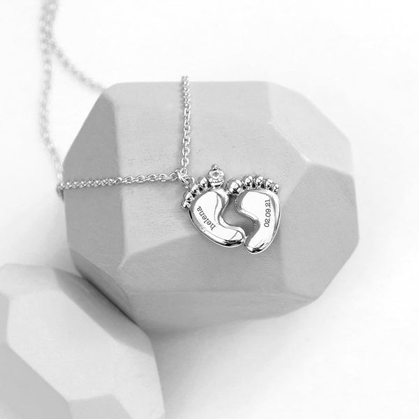 Buy Personalised Baby Feet Plated Necklace available now at www.giftsfinder.co.uk