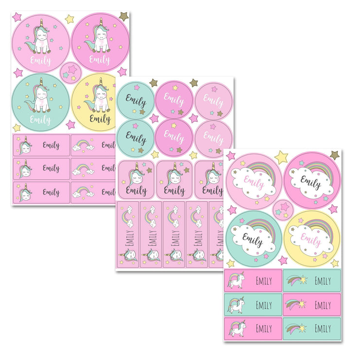 Buy Personalised Baby Unicorn Sticker Set available now at www.giftsfinder.co.uk