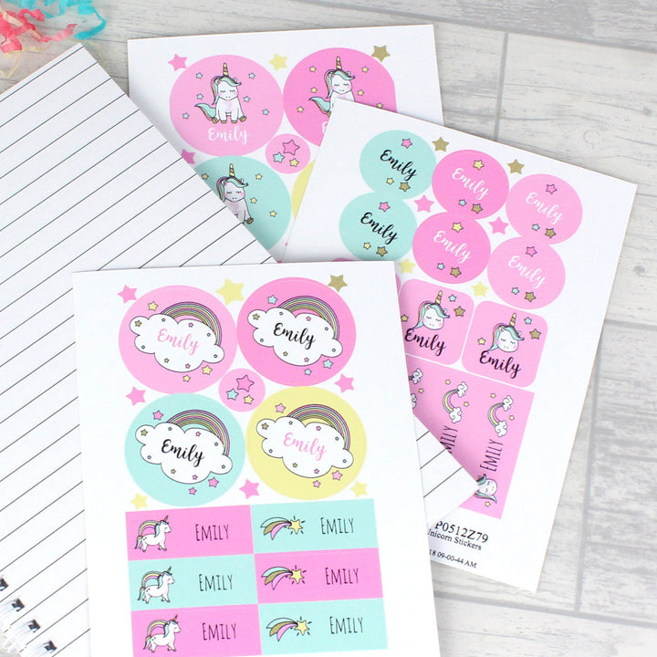 Buy Personalised Baby Unicorn Sticker Set available now at www.giftsfinder.co.uk