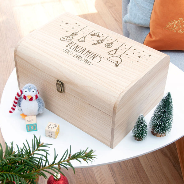 Buy Personalised Baby's First Christmas Eve Chest available now at www.giftsfinder.co.uk