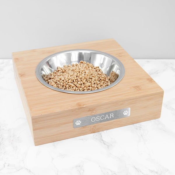 Buy Personalised Bamboo Dog Bowl with Metal Tag available now at www.giftsfinder.co.uk