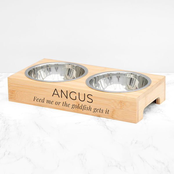 Buy Personalised Bamboo Pet Bowl Set available now at www.giftsfinder.co.uk